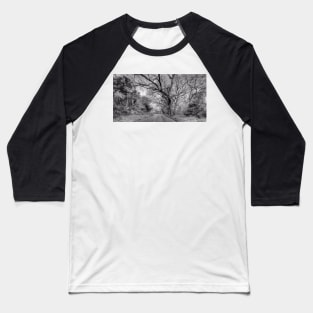 Hairy Man Road - Brushy Creek- Round Rock, Texas - Black and White Baseball T-Shirt